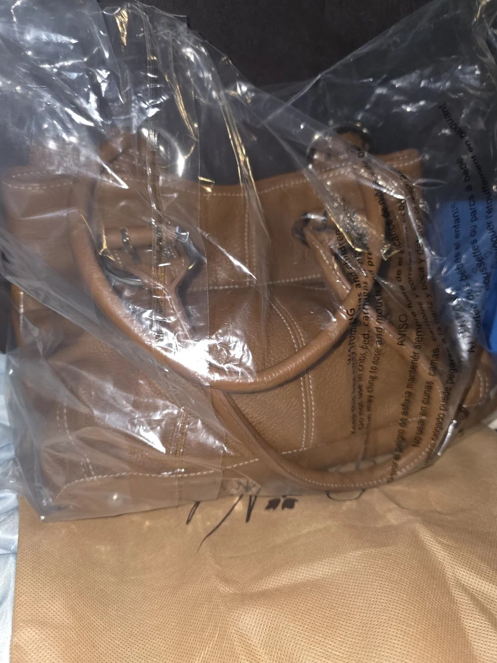 Tingnanello Classic Brown Leather Tote Bag - Structured Everyday Handbag